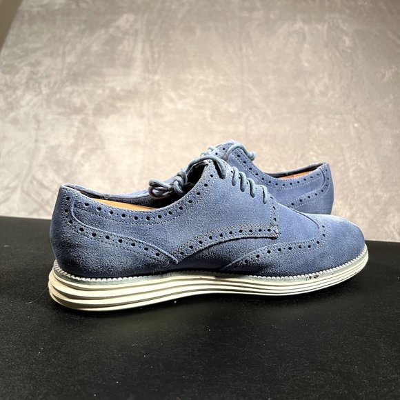 Cole Haan Original Grand Wingtip Oxford Men's 9.5 Wide Blue Shoes - Picture 6 of 10